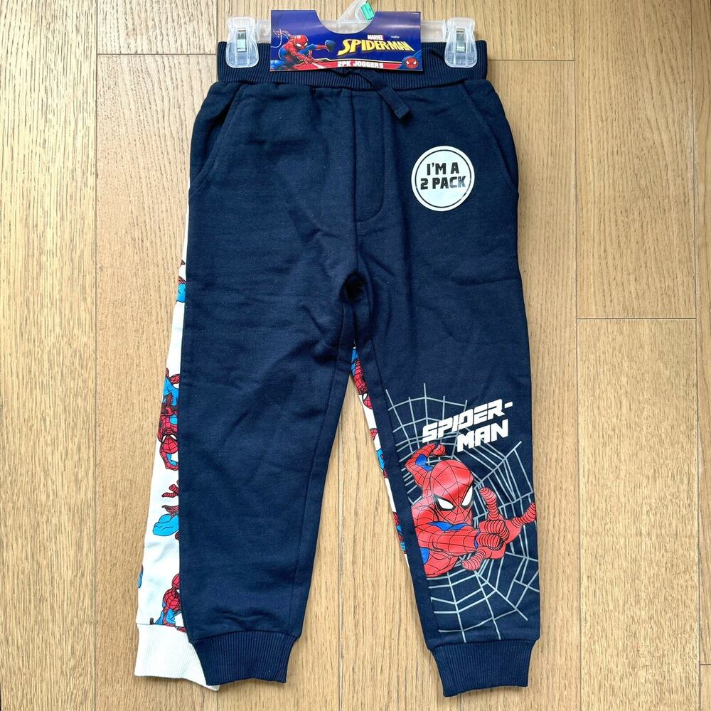 2 Spider-Man Boy's Toddler Jogger Pants Set NWT - Size 5